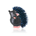 Aqua Gold Tone Hedgehog Enamel Two Designs Metal Brooch Pin view 7