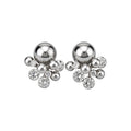 Pearl And Crystal Cluster Silver Tone Stud Earrings view 5
