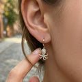 Crystal Octopus Drop Hoop Earrings in Gold and Silver Tone view 4
