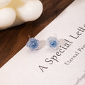 Five Color Mini Rose Flower Colorful Small Stud Earrings view 8