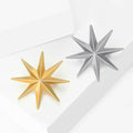Polished Eight Point Star Brooch in Gold and Silver Tones view 3