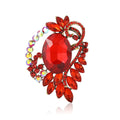Faceted Oval Crystal Wreath Metal Brooch in Six Colors view 5
