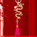 Pearl Chinese Dragon Keychains in Tassel and Plain Constructions view 9