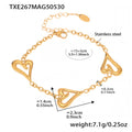 Open Heart Chain Necklace Bracelet Stainless Gold Silver Two-Tone view 9