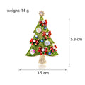 Green Gold Tone Christmas Tree Metal Brooch Pin 3.5 x 5.3 cm view 2