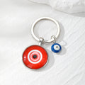 Evil Eye Glass Cabochon Keychain 8 Color Eye Styles view 4