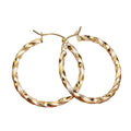 Gold Tone Twisted Texture Large Hoop Earrings Jewelry view 5