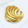 Sculpted Wave Curl Brooch in Two Metal Tones for Jackets Scarves and Lapels view 2