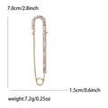 Crystal Safety Pin Brooch In 2 Styles With Polished Metal Details view 6