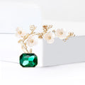 Plum Blossom Branch Pot Brooch Red Green Gem Two Styles view 4