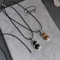 Black Double Gourd Cord Pendant Necklace Decorative Jewelry Design view 2