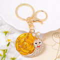 Rhinestone Enamel Snail Keychain Gold Tone Ring Lobster Clasp view 7