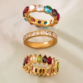 Gold Tone Multicolor Eternity Band Rings Three Designs view 4