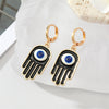 Black Hamsa Earrings