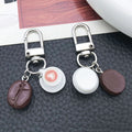 Coffee Bean with White or Brown Cup Clasp Keychains view 3