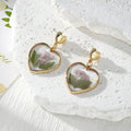 Gold Heart Dried Flower Resin Stud Earrings Seven Styles view 6