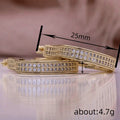 Gold-Tone Elongated U Hoop Earrings with Pavé Rows view 4