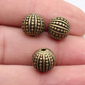Dotted Round Bead In Antique Silver And Antique Bronze For Jewelry Making view 3