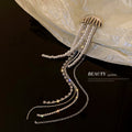 Silver Tone Jellyfish Brooch With Pearl And Crystal Chain Tassels view 4
