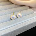 Round Pearl Stud Earrings In Four Colors And Sizes view 2