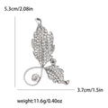 Crystal Double Leaf Stem Brooch in Gold or Silver Tone view 7