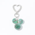 Mint Green Marble Bead Cluster Heart Clasp Keychain Charm view 4
