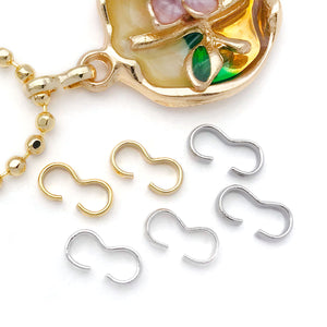 Metal S Hook Connectors and Clasps in Three Color Finishes