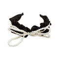 Black Pearl Bow Headband and Star Claw Clip Accessories view 5