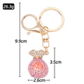 Rhinestone Fortune Bag Keychain Fu Charm Gold Clasp Four Colors view 3
