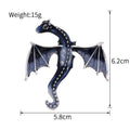 Red Silver Tone Winged Dragon Crystal Enamel Five Designs Metal Brooch Pin view 2