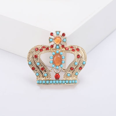 jeweled enamel crown brooch group view