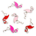 Enamel-Look Gold Silver Flamingo Alloy Charms in 6 Styles view 3
