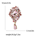 Ornate Crystal Teardrop Pendant Brooch in Eight Colorways view 10