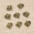Filigree Heart Charms in Two Antique Metal Finishes view 6