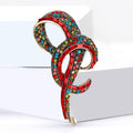 Crystal Ribbon Loop Brooch in Blue or Multicolor Finish view 4