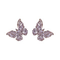 Pale Purple Crystal Butterfly Stud Earrings Fashion Jewelry view 5