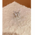 Silver Tone Crystal Butterfly Ear Cuff With Layered Wings view 4