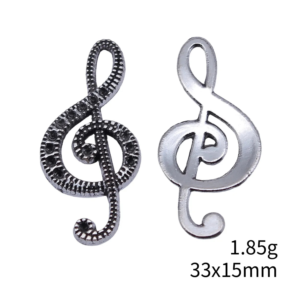 33x15mm 1.85g Antique Silver Zinc Alloy Music Note Charm Pendant for DIY Necklace Jewelry Making