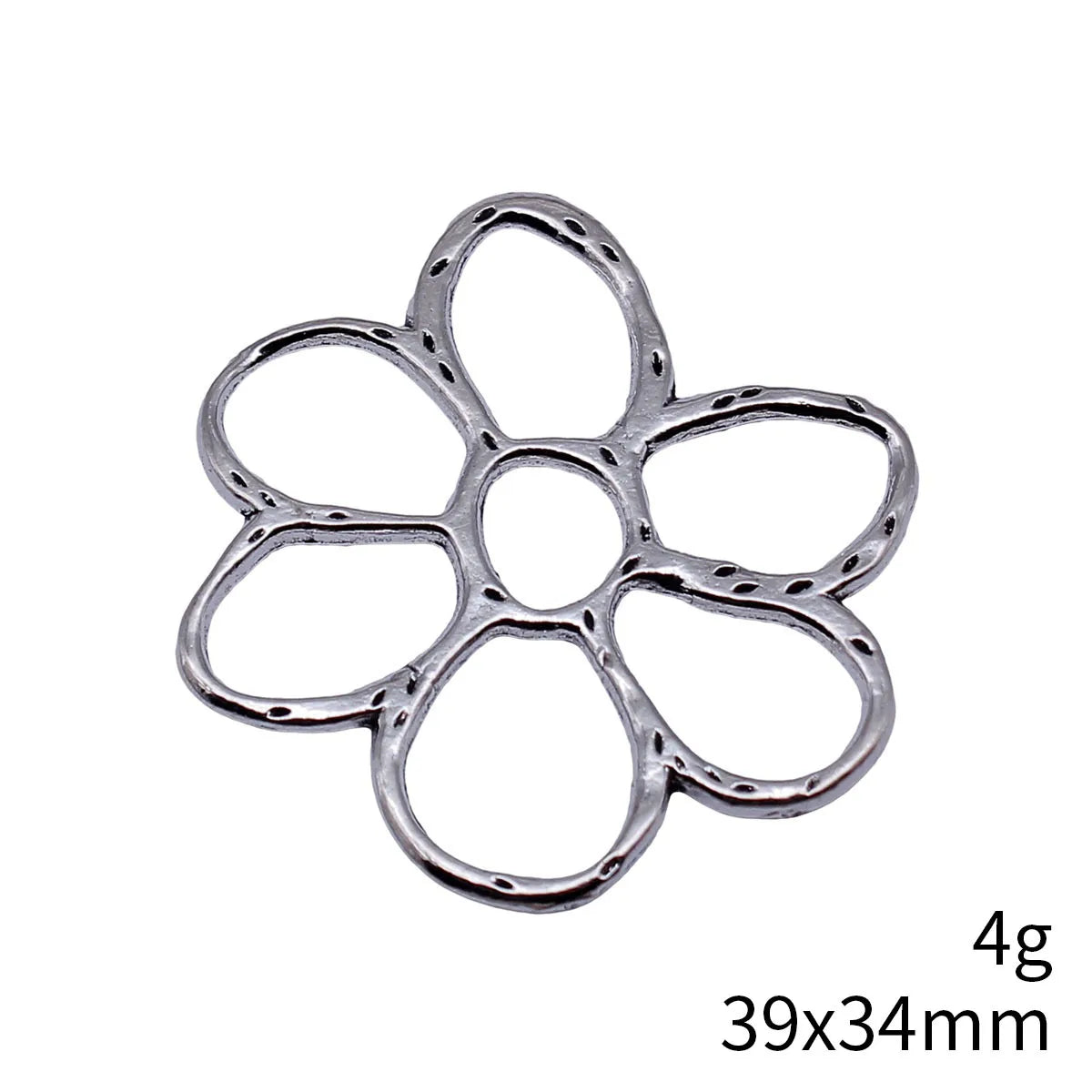 39x34mm 4g Antique Silver Zinc Alloy Openwork Flower Hollow Connector Charm for DIY Jewelry Making