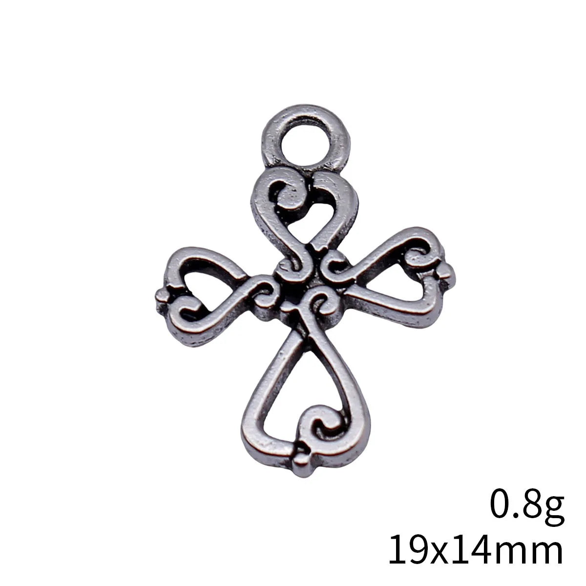 19x14mm 0.8g Antique Silver Zinc Alloy Hollow Cross charm pendant for DIY necklace jewelry making