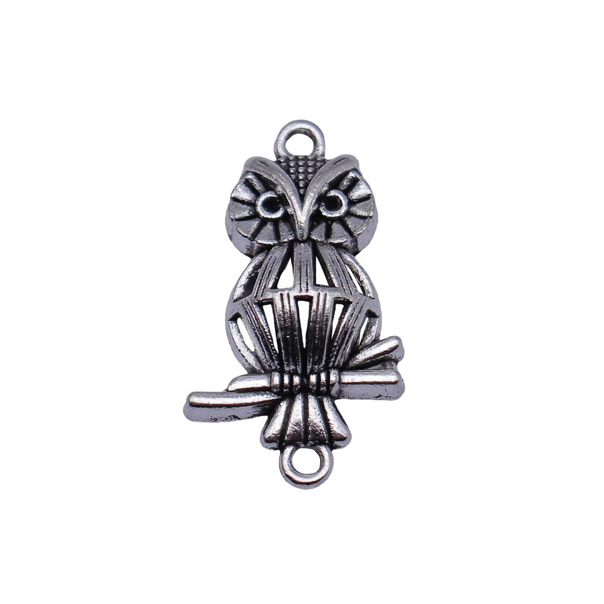 27x15mm 2.2g Antique Silver Zinc Alloy Owl Cat Connector Charm for DIY Necklace Bracelet Jewelry Making
