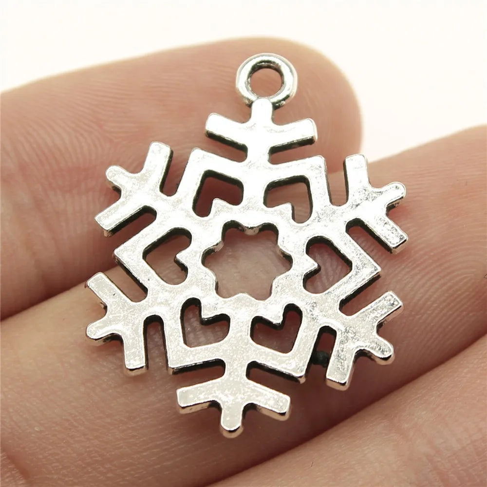 29x22mm 2.5g Multicolor Zinc Alloy Snowflake Charm Pendant for DIY Necklace Bracelet Holiday Jewelry