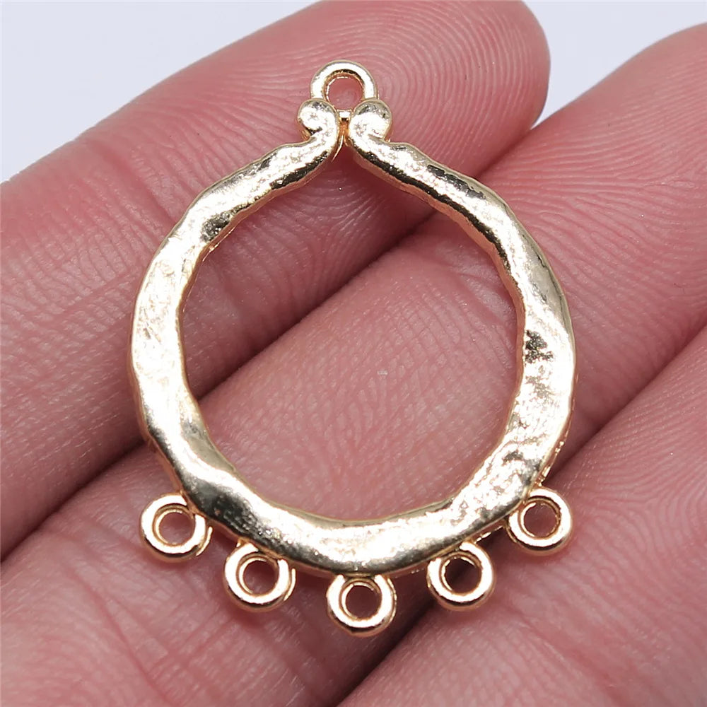 25x33mm 2.5g KC Gold Zinc Alloy Earring Connector Charm for DIY Earrings Necklace Jewelry