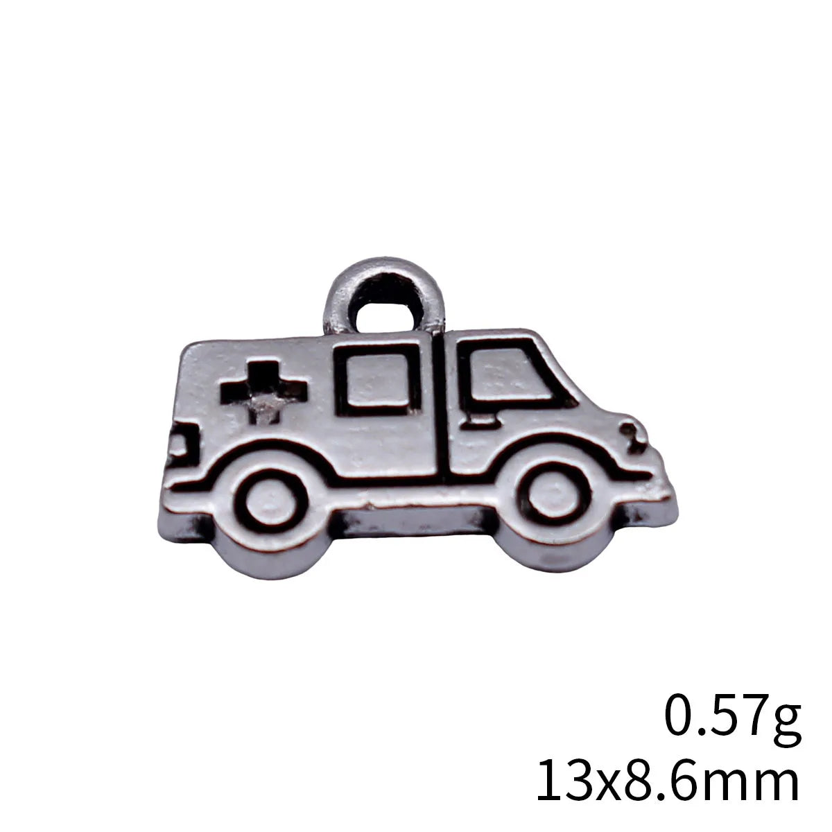 13x8.6mm 0.57g Antique Silver Zinc Alloy Ambulance Charm Pendant for DIY Necklace Bracelet Making