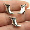 13x13x5mm 1.6g Antique Silver Zinc Alloy High Heel Boot Shoe Charm Pendant for DIY Jewelry Making
