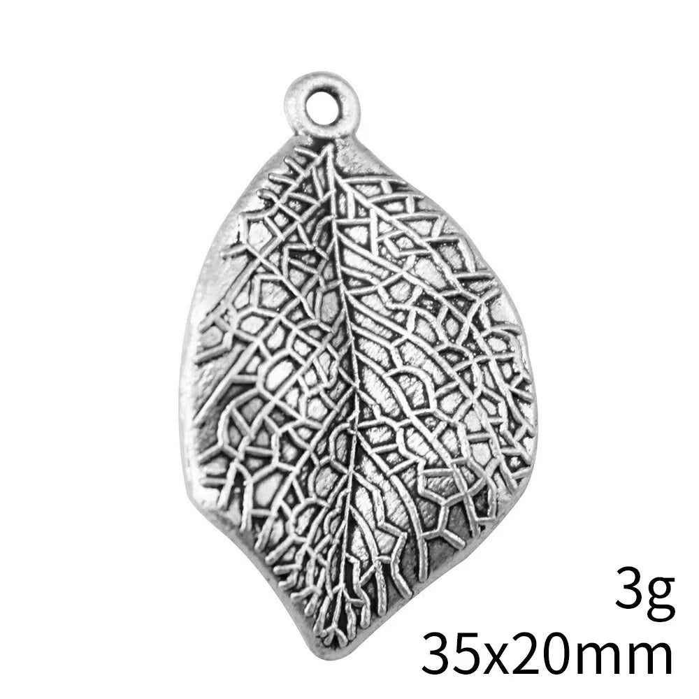 35x20mm 3g Multicolor Zinc Alloy Leaf Charm Pendant for DIY Necklace Bracelet Jewelry Making