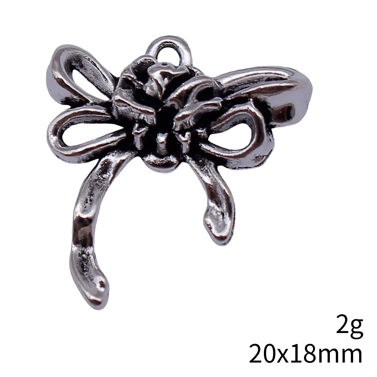 20x18mm 2g Antique Silver Zinc Alloy Bow Butterfly Charm Pendant for DIY Earring Bracelet Jewelry Making