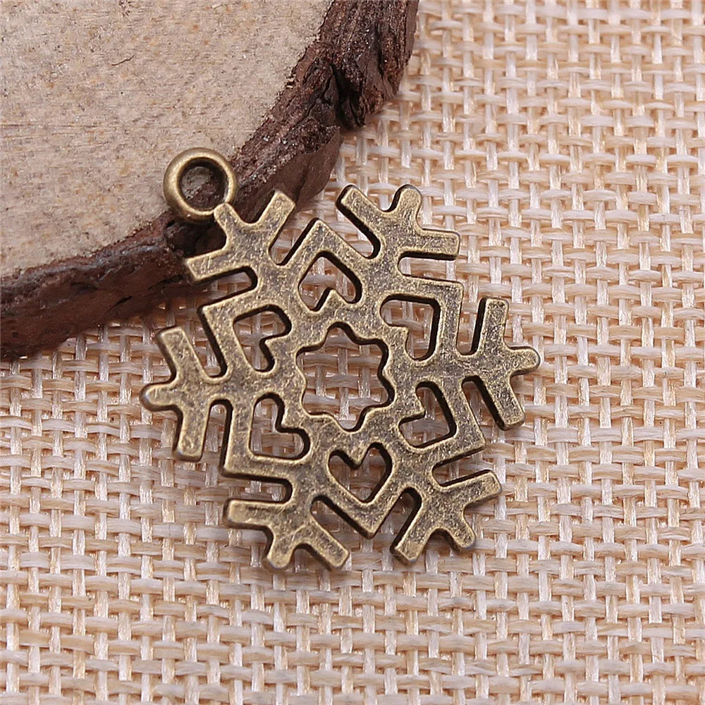 29x22mm 2.5g Multicolor Zinc Alloy Snowflake Charm Pendant for DIY Necklace Bracelet Holiday Jewelry