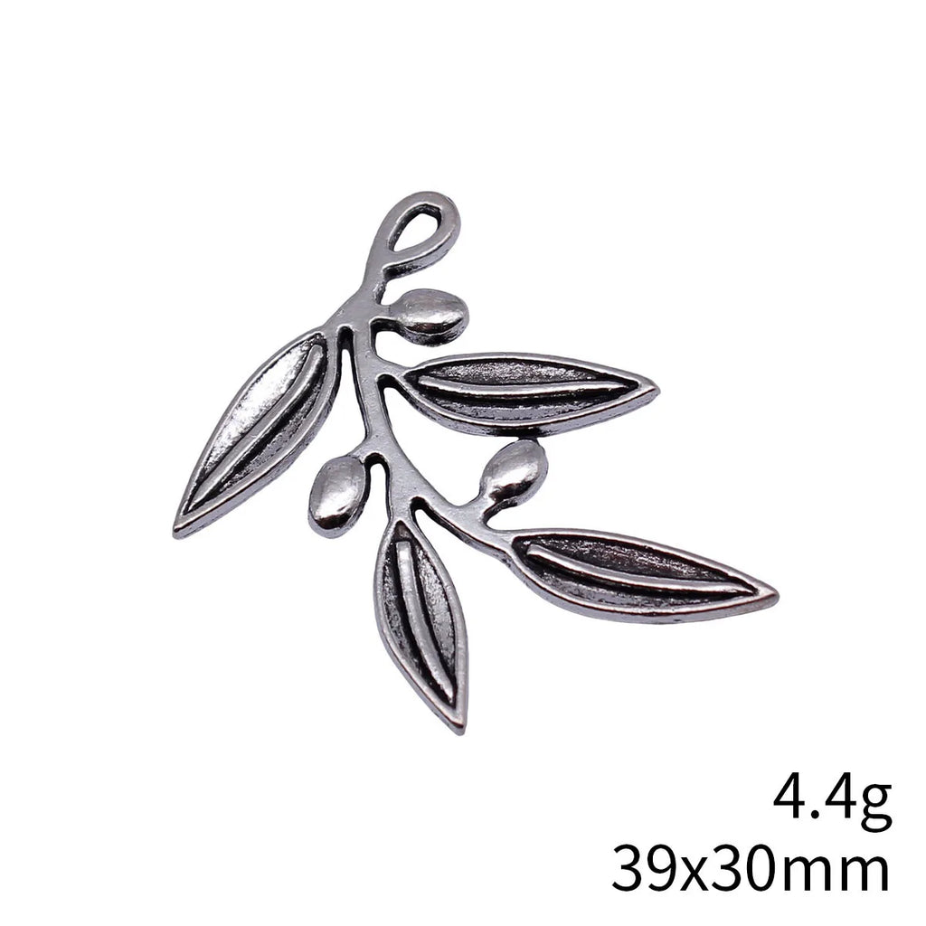 39x30mm 4.4g Multicolor Zinc Alloy Olive Branch Charm Pendant for DIY Necklace Bracelet Jewelry