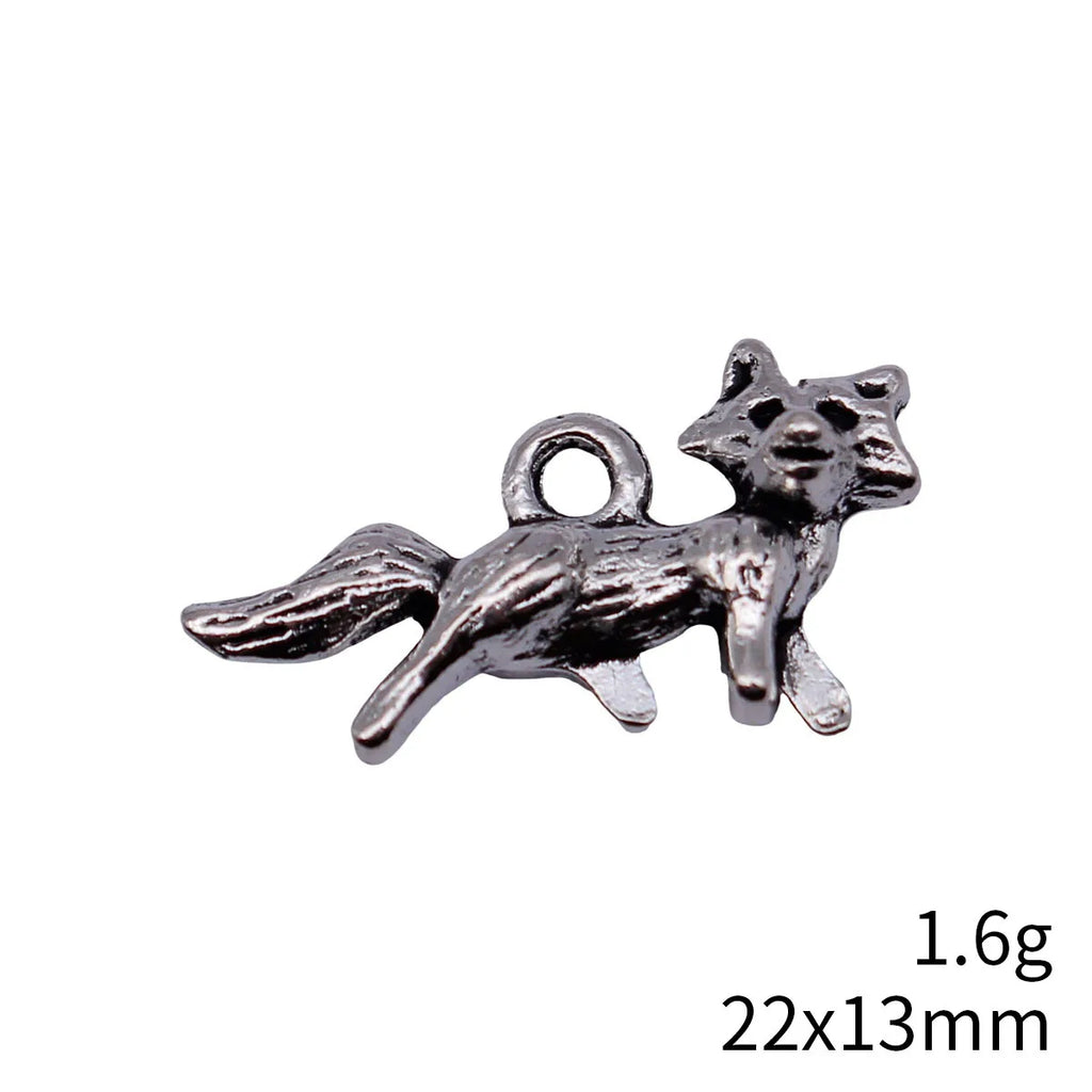 22x13mm 1.6g Antique Silver Zinc Alloy 3D Fox Charm Pendant for DIY Necklace Bracelet Jewelry Making